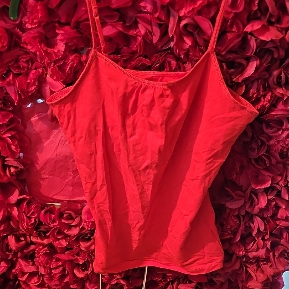 Cherokee Girls Red Spaghetti Strap Built In Bra Tank Top Size XLarge